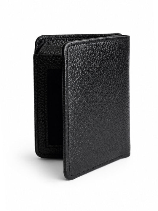 Bulk Black Double Cash Slot Cow Leather Wallet (50 Pcs)