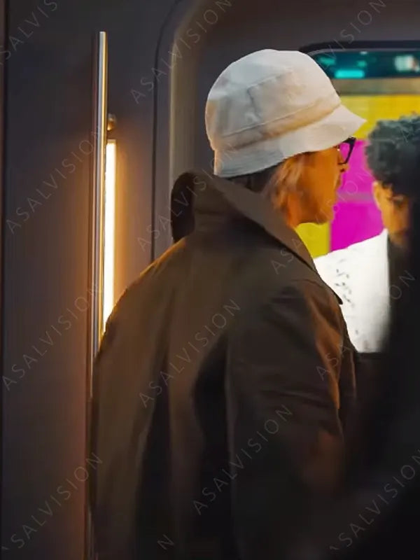 Bullet Train 2022 Brad Pitt Brown Double-Breasted Coat