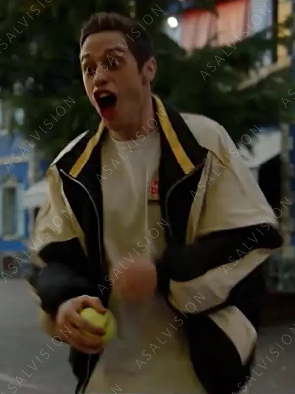 Bupkis 2023 Pete Davidson Black and White Bomber Parachute Jacket