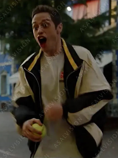 Bupkis 2023 Pete Davidson Black and White Bomber Parachute Jacket