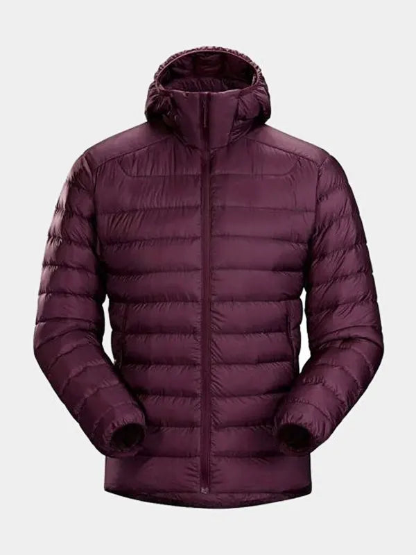 Burgundy Puffer Jacket For Men