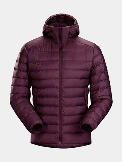 Burgundy Puffer Jacket For Men