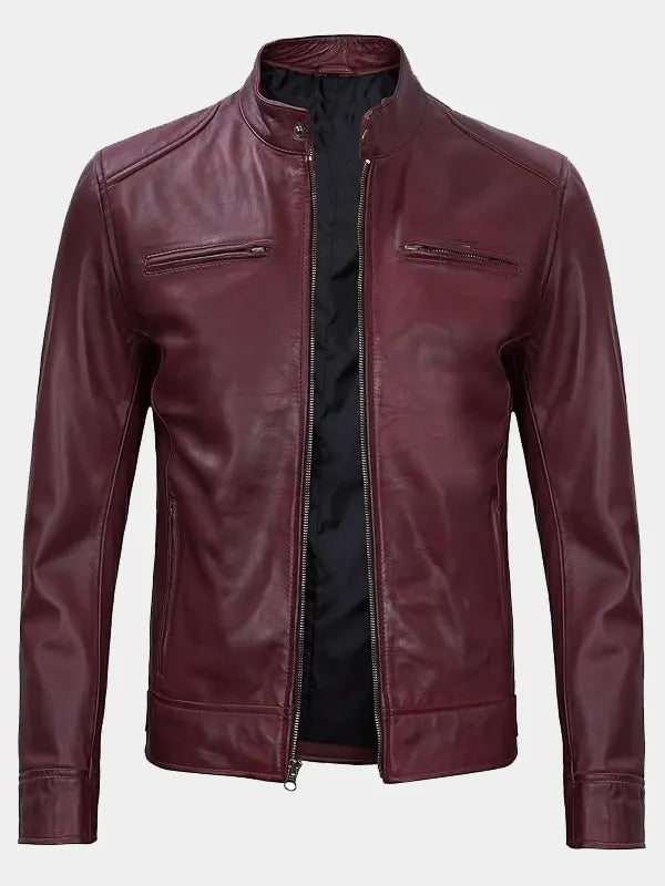 Cafe Racer Burgundy Jacket