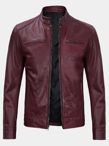 Cafe Racer Burgundy Jacket
