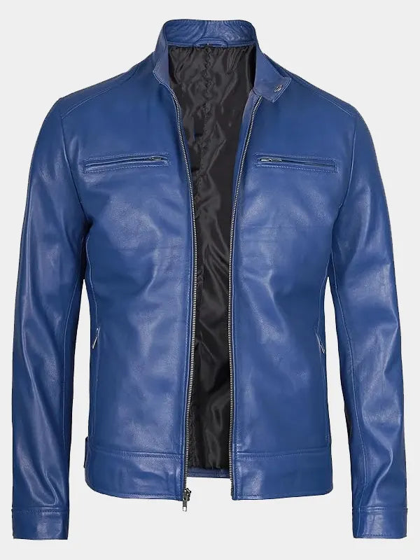 Cafe Racer Lambskin Leather Jacket