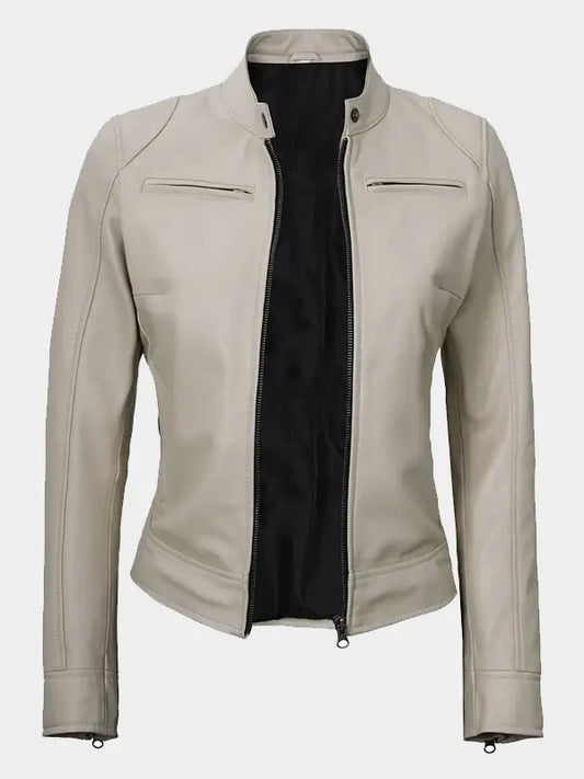 Cafe Racer Leather Jacket Women