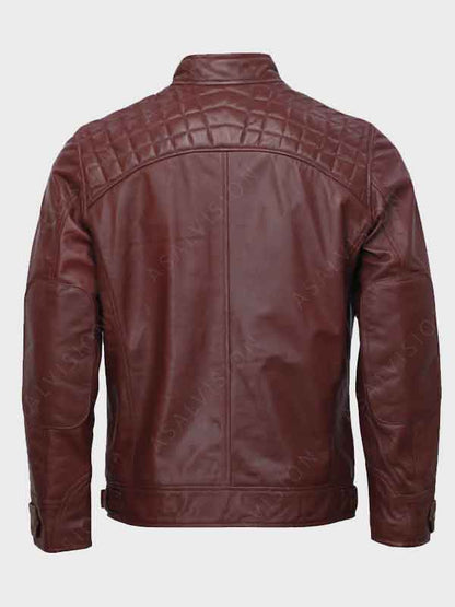 Cafe Racer Moto Quilted Leather Jacket