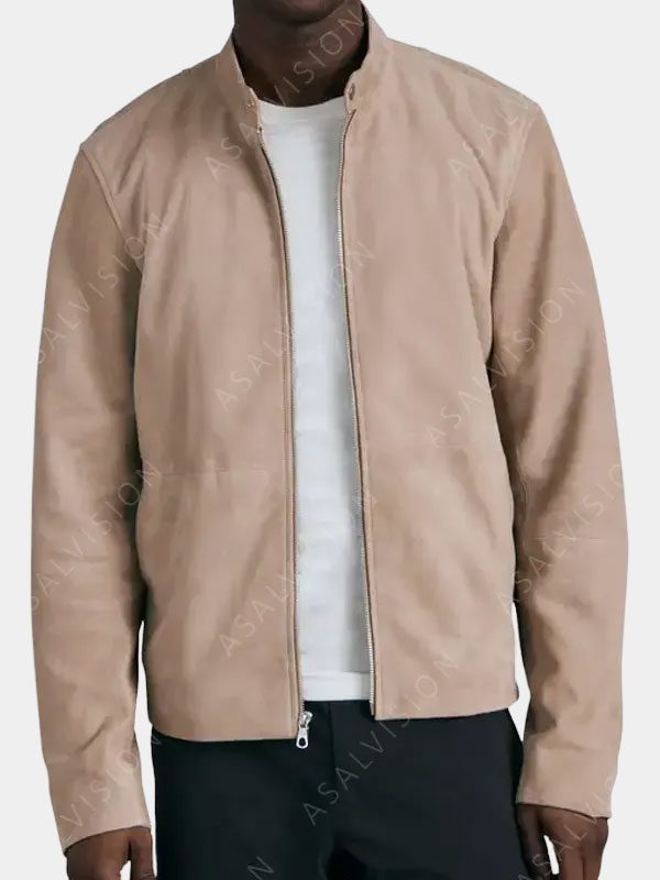 Cafe Racer Suede Leather Jacket For Mens