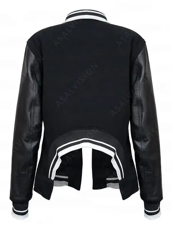 Caitlin Clark Black Varsity Bomber Jacket