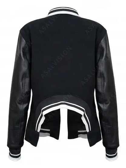 Caitlin Clark Black Varsity Bomber Jacket