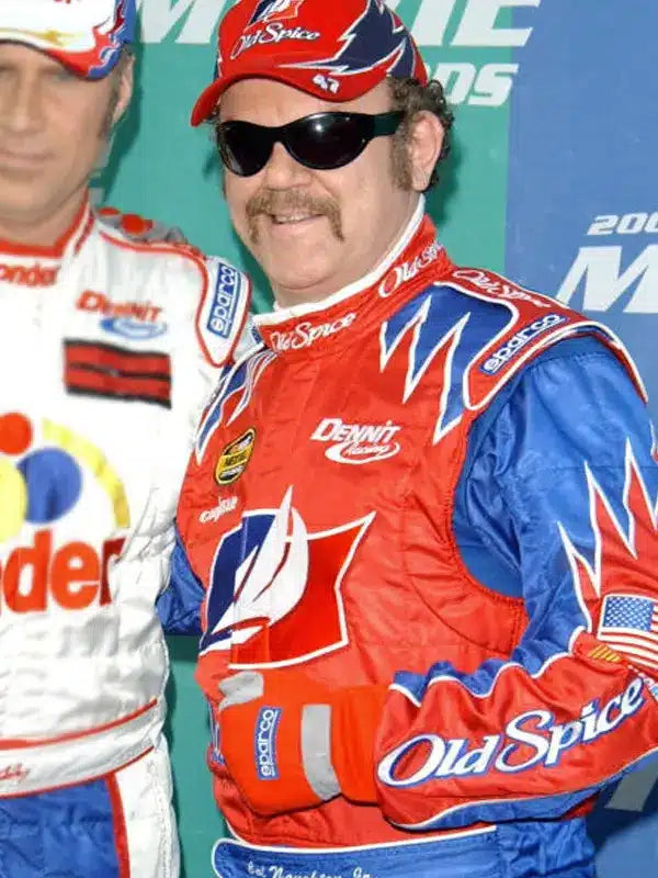 Cal Naughton Jr Talladega Nights Old Spice Nascar Leather Jacket