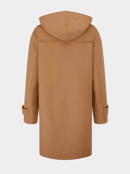 Camel Wool Duffle Coat For Women