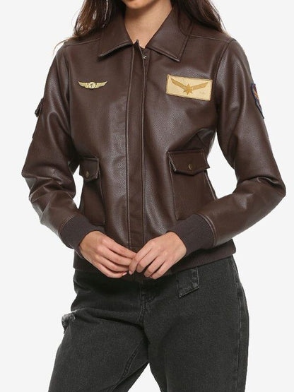 Captain Marvel Brie Larson Brown Leather Jacket