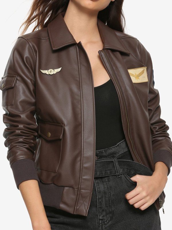 Captain Marvel Carol Danvers Bomber Leather Jacket