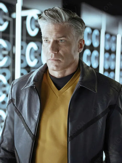 Captain Pike Star Trek Strange New Worlds Away Team Leather Black Jacket