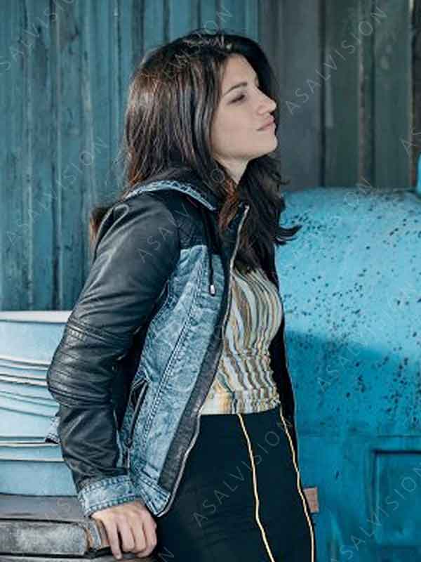 Carlotta Antonelli Denim Leather Hooded Jacket
