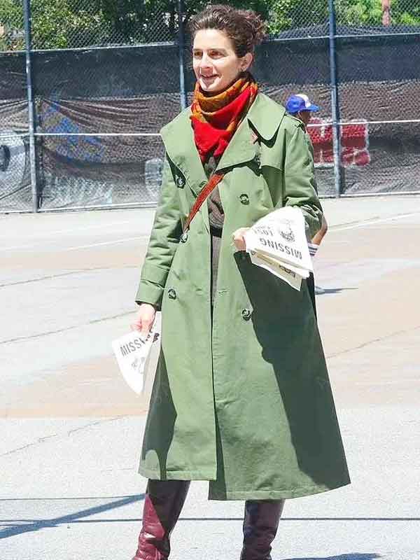 Cassie Anderson TV Series Eric 2024 Gaby Hoffmann Green Long Trench Coat