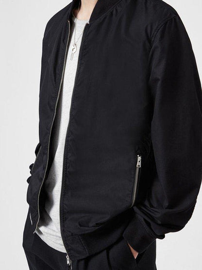 Casual Black Bomber Jacket