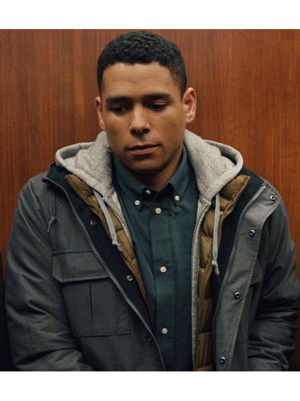 Charlie Barnett  TV Series Russian Doll Season 2 Alan Zaveri Grey Hooded Jacket
