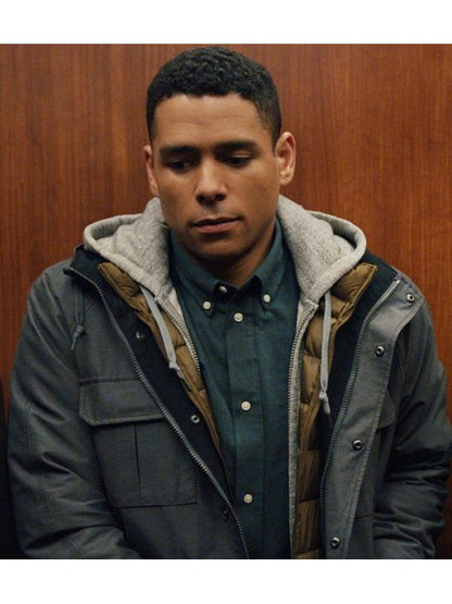 Charlie Barnett  TV Series Russian Doll Season 2 Alan Zaveri Grey Hooded Jacket