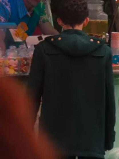 Charlie Spring Heartstopper 2022 Joe Locke Green Wool Duffle Coat