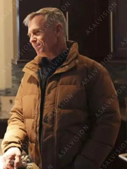 Chicago Fire Season 12 Christopher Herrmann Brown Puffer Jacket