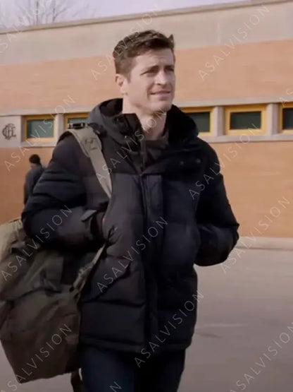 Chicago Fire Season 12 Sam Carver Black Puffer Jacket