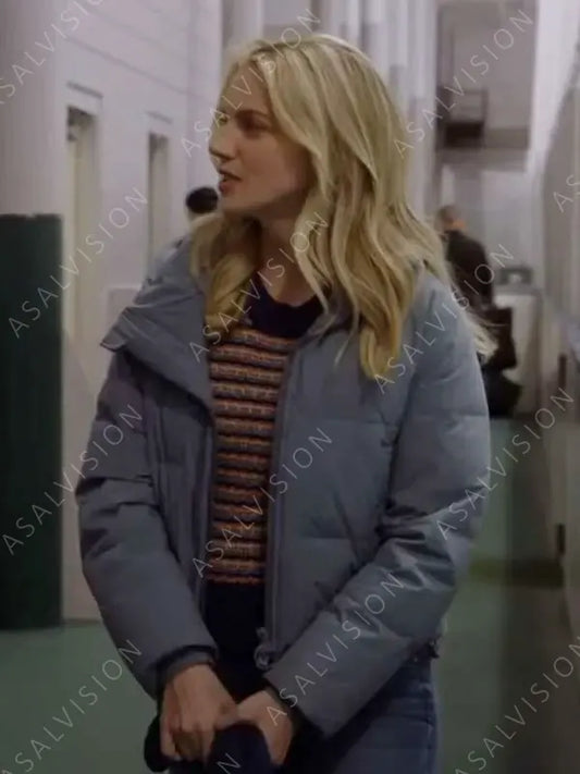 Chicago Fire Season 12 Sylvie Brett Grey Puffer Jacket