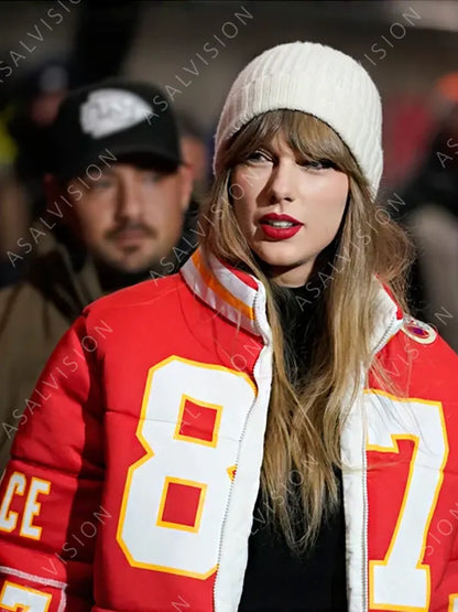 Chiefs Taylor Swift Kelce 87 Puffer Red Jacket For Men And Women