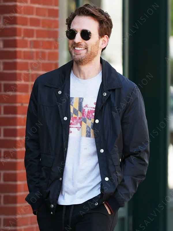 Chris Evans Movie Materialists 2024 Dark Navy Blue Cotton Jacket
