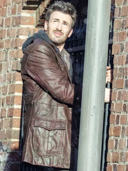 Chris Evans Red One Jack O’Malley Leather Jacket