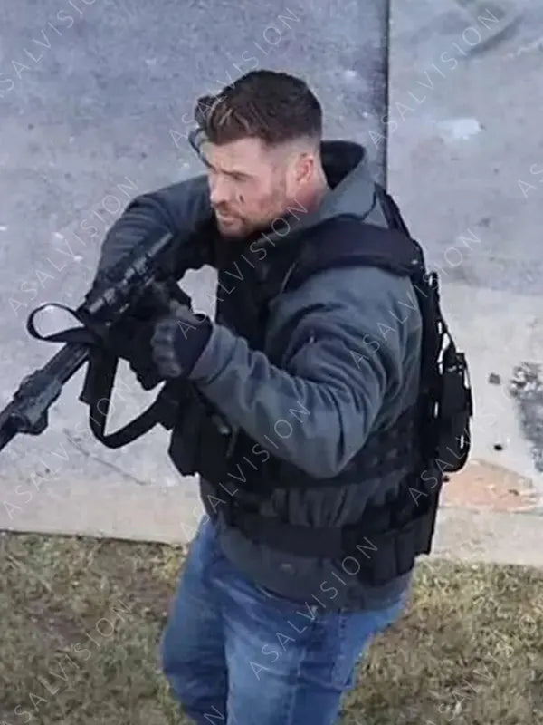 Chris Hemsworth Extraction 2 Tyler Rake Grey Jacket