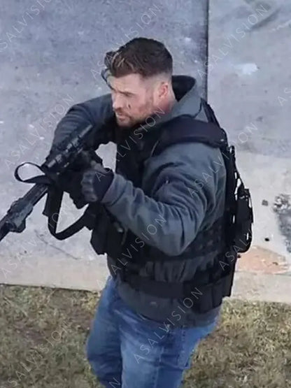 Chris Hemsworth Extraction 2 Tyler Rake Grey Jacket