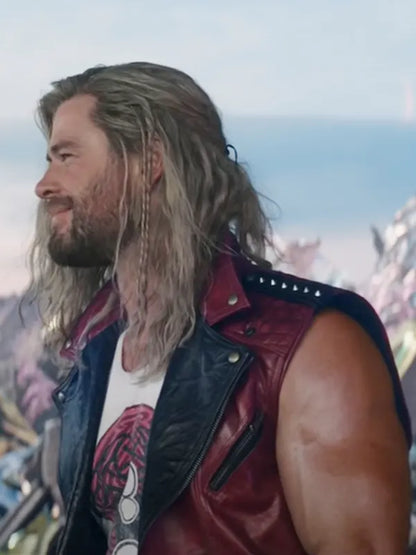 Chris Hemsworth Red Leather Vest
