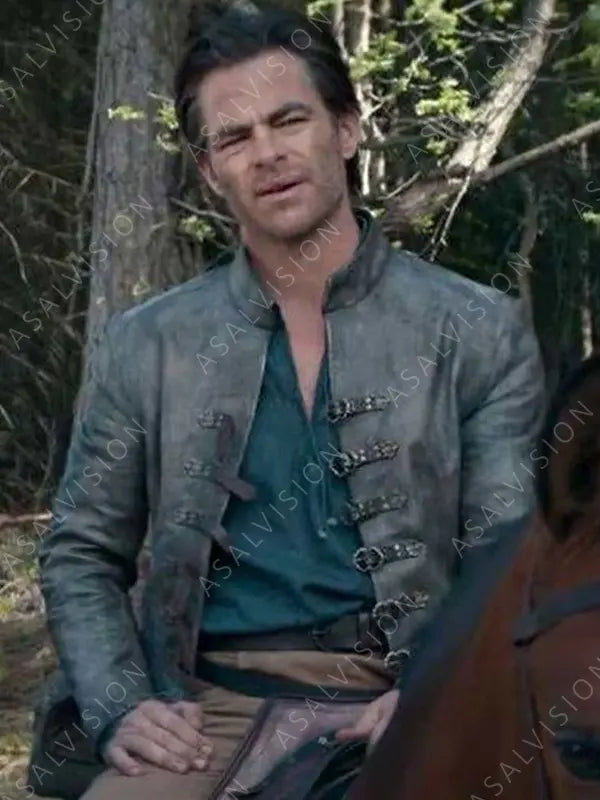 Chris Pine Dungeons & Dragons Edgin Darvis Grey Leather Jacket