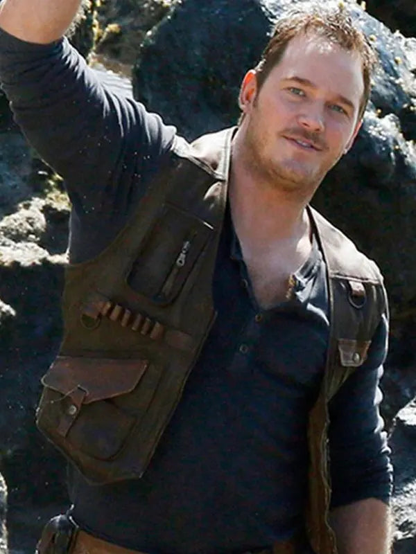 Chris Pratt Jurassic World Fallen Kingdom Owen Grady Leather Vest