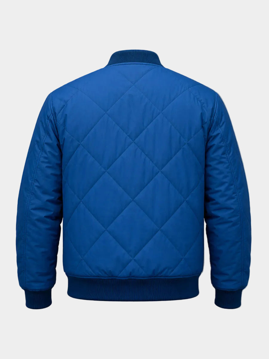 Chris Evans Super Bowl Blue Quilted Jacket