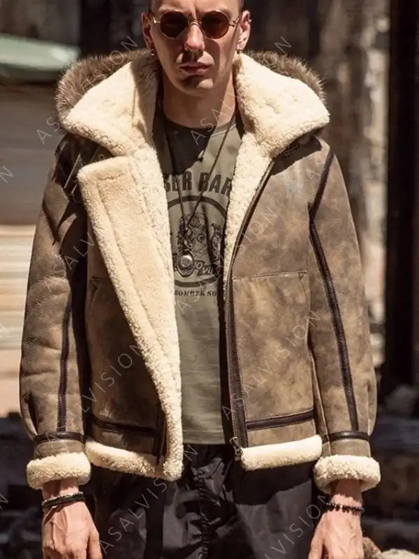 Christian Hooded Leather Jacket