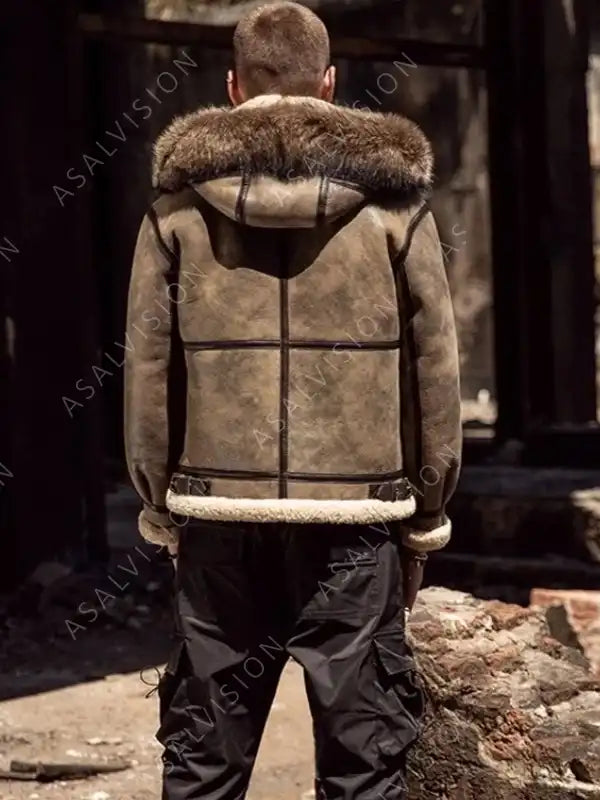 Christian Hooded Shearling Leather Jacket