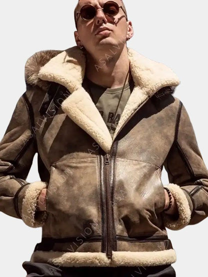 Christian Shearling Leather Jacket