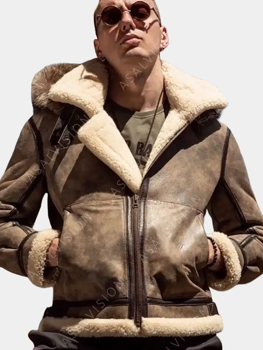 Christian Shearling Leather Jacket