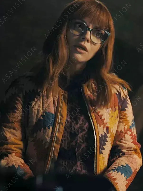 Christina Ricci Quilted Multicolor Printed Jacket