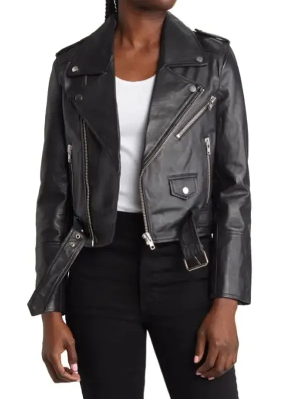 Christina Ricci Yellowjackets Season 3 Misty Quigley Leather Biker Jacket