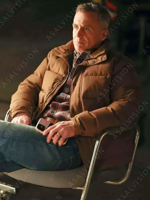 Chicago Fire Season 12 Christopher Herrmann Brown Puffer Jacket