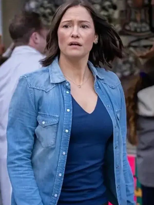 Chyler Leigh The Way Home 2023 Kat Landry Blue Denim Jacket