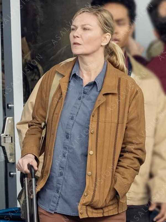 Civil War Kirsten Dunst Brown Wool Jacket
