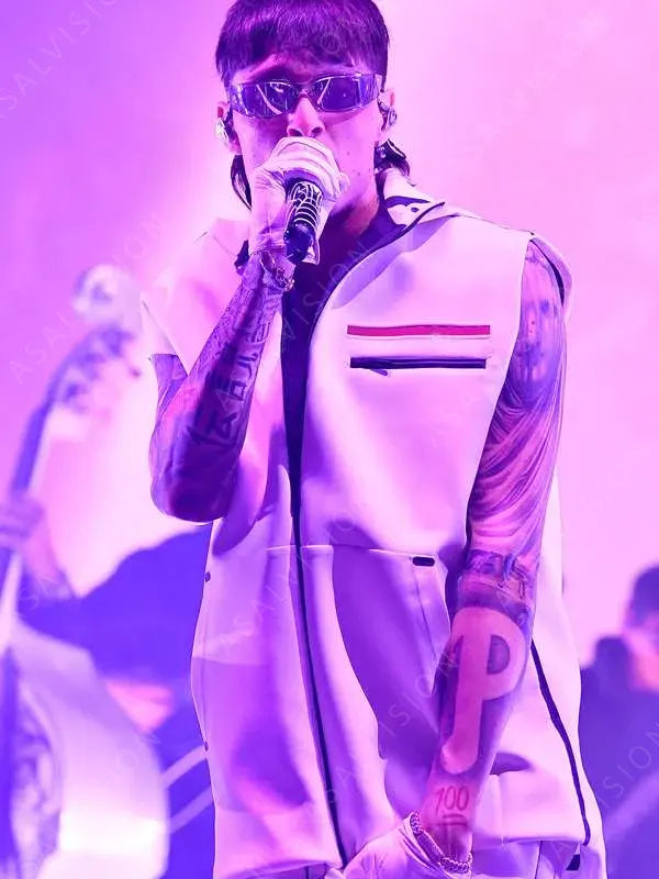 Coachella Peso Pluma White Vest