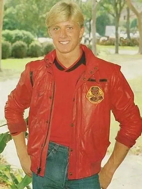 Cobra Kai Johnny Lawrence Red Leather Jacket