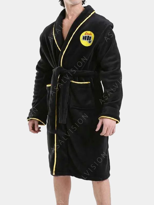 Cobra Kai Karate Kid Black And Yellow Bathrobe