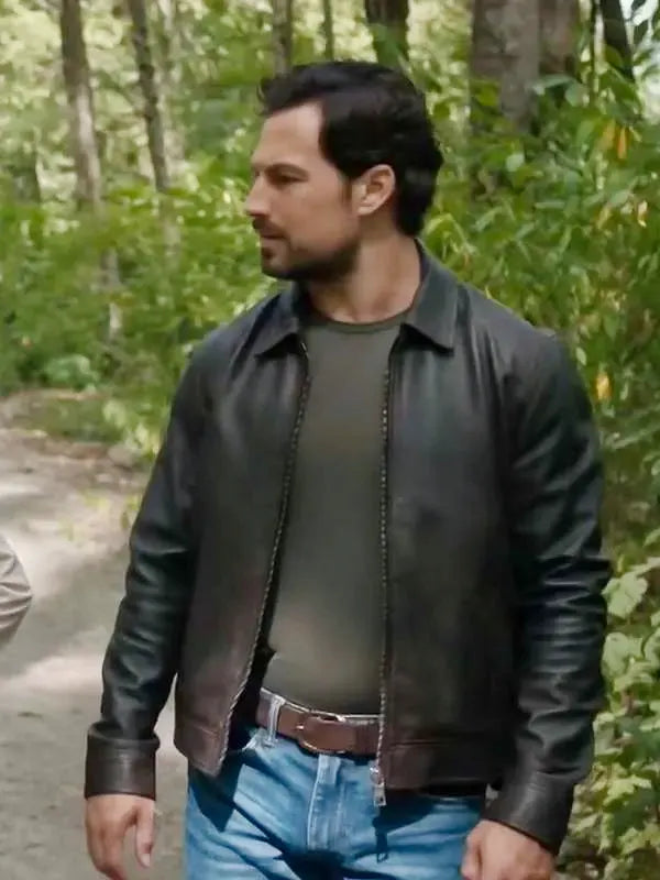 Cole Ellis TV Series Wild Cards 2024 Giacomo Gianniotti Black Leather Jacket